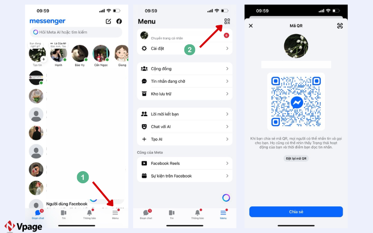 Hướng dẫn cách lấy mã QR Messenger trên Iphone